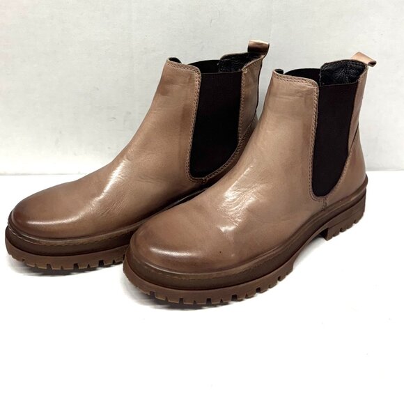 MIZ MOOZ LEATHER BOOTS SIDE GORE TAUPE 37EU / 7US NEW # Z-32 - Picture 1 of 4